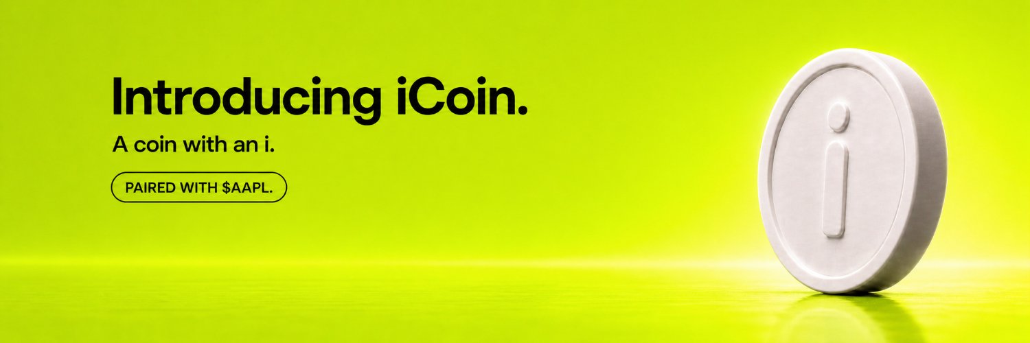 Introducing iCoin. A coin with an i. Paired with $AAPL.